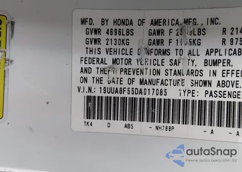 2013 Acura Tl 3.5 from USA, damaged, VIN 19UUA8F55DA017085